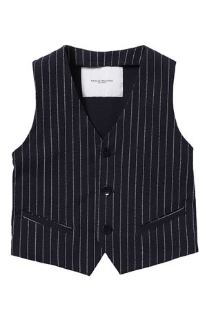 Gilet rigato in cotone stretch PAOLO PECORA | PP3028BLU